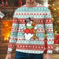 thumbnail image 2 of PMUYBHF Chandail à Capuche pour Hommes Noir Automne et Hiver Tendance Décontractée Imprimé de Noël Chandail Col Rond Chandail à Capuche Graphique pour Hommes, 2 of 4