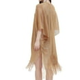 thumbnail image 6 of Women's Filigree Fringe Cape Solid Color Transparent Thin Scarf Polyester Oversized One Size Shawl Wrap, 6 of 8