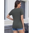 thumbnail image 2 of Basic T Shirts for Women Short Sleeve Casual Summer Tops Trendy Solid Loose Fit Tshirt, 2 of 4
