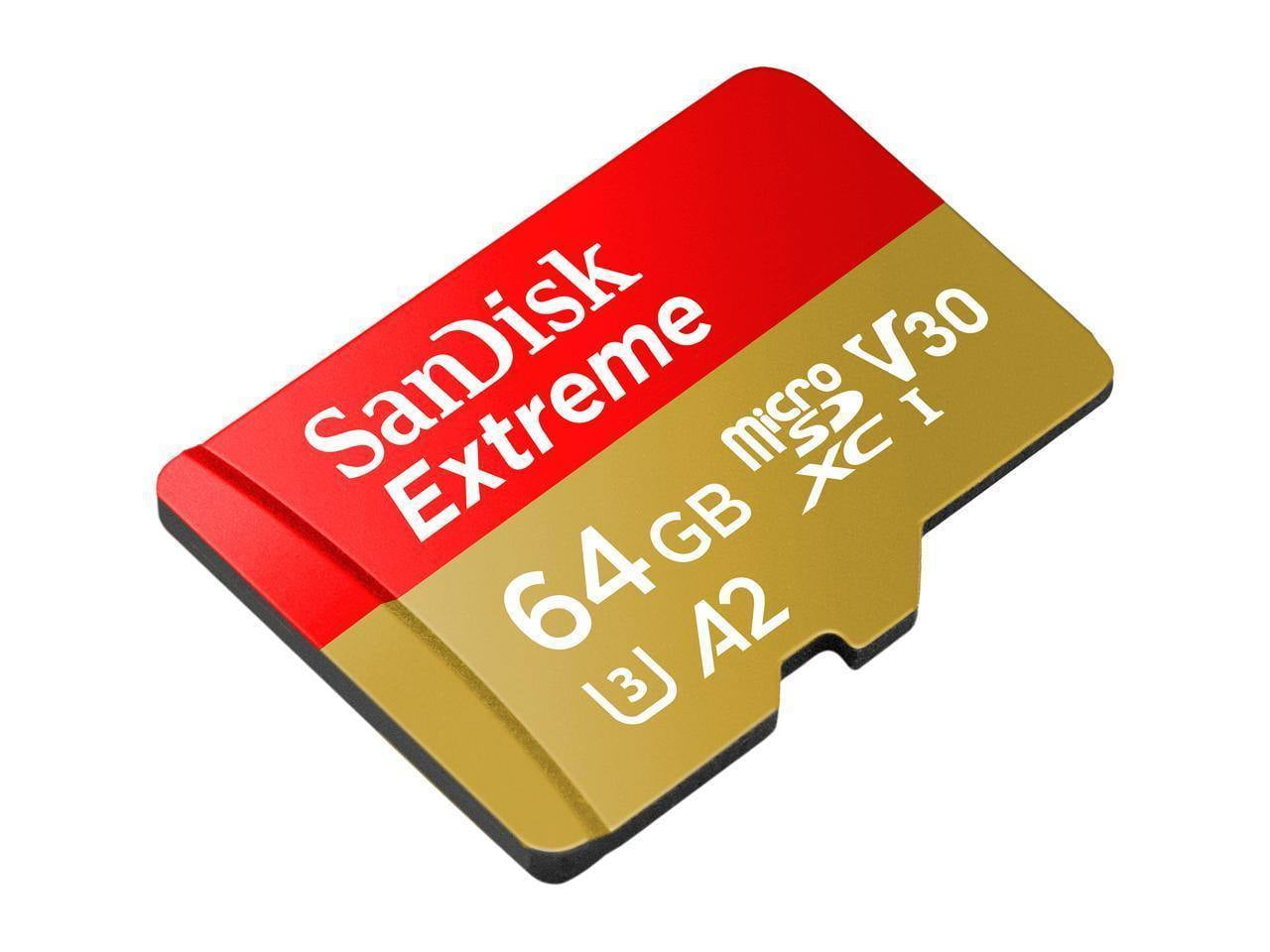 SanDisk 64GB Extreme microSDXC UHS-I Card (Up to 160 MBPs) - SDSQXA2-064G-GN6MA
