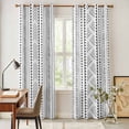 thumbnail image 5 of Kitchen Curtains 84 Inch Length 2 Panels, Farmhouse Boho Grommets Window Treatment Curtain, Vintage Abstract Geometric Striped Thermal Curtains Drapes for Living Room/Bathroom, 5 of 9