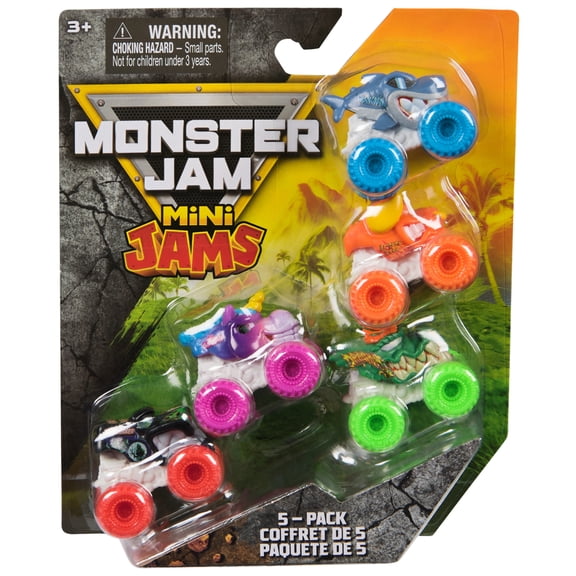 Monster Jam, Official Mini 5-Pack with Mystery Collectible Monster Truck, 1:87 Scale