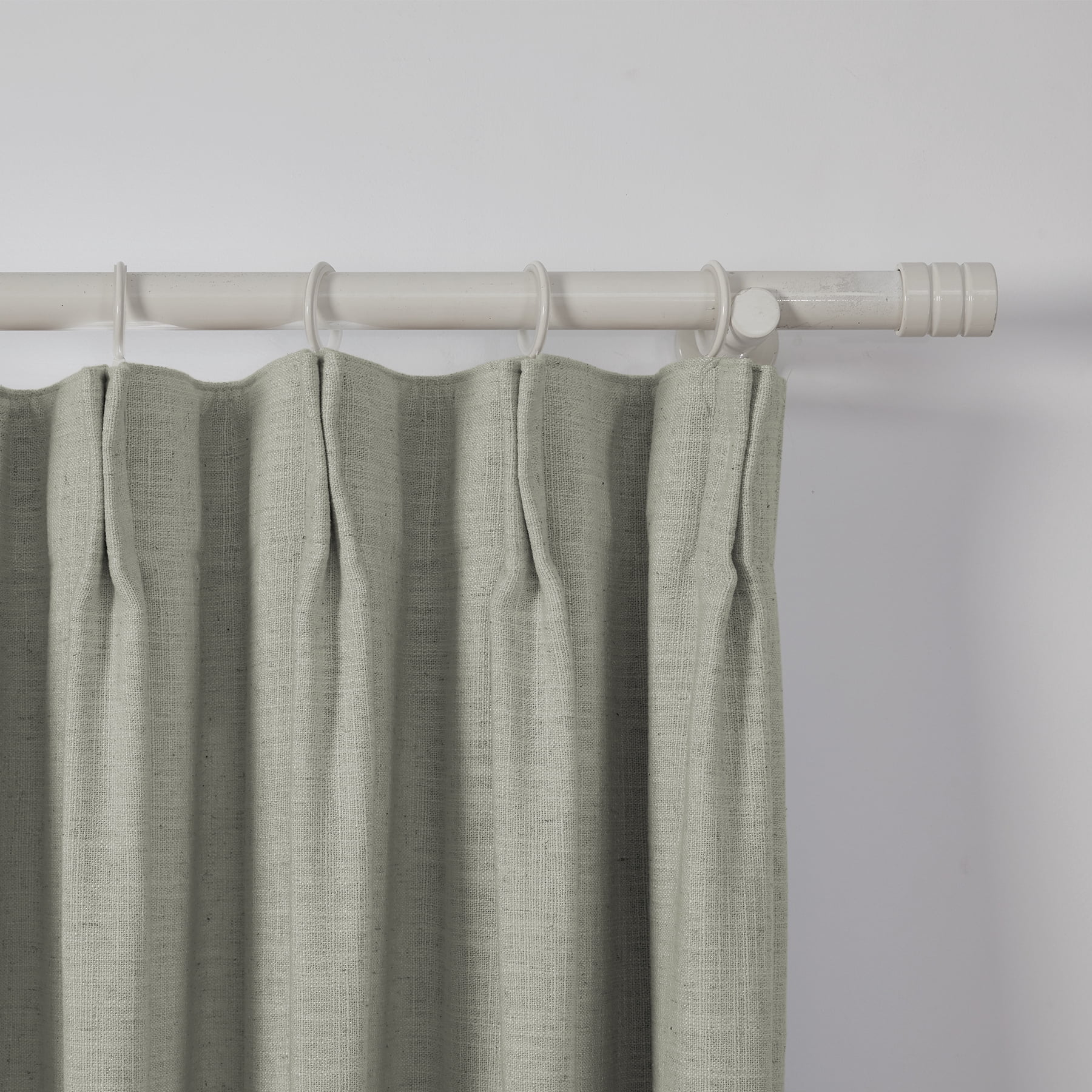 TWOPAGES Faux Linen Drape 72 W X 108 L Inch Pinch Pleated Hanging Style Blackout Privacy Protection Drape for Kitchen, 1 Panel, Grey