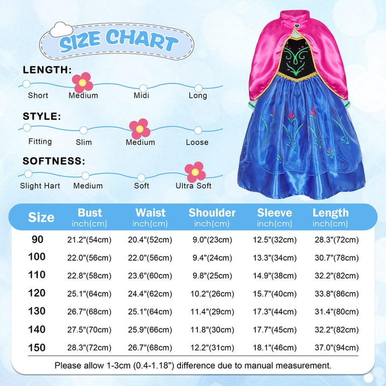frozen anna birthday dress Jurebecia Costume For Girls Anna Dresses Princess Costume Toddle Long Sleeve with Accessories Party Cosplay 120 cm 5-6 and a twirly royal