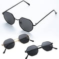 thumbnail image 2 of Lunettes de Soleil Rétro Octogonales Polygonales pour Femmes, Verres Océaniques D709, 2 of 8