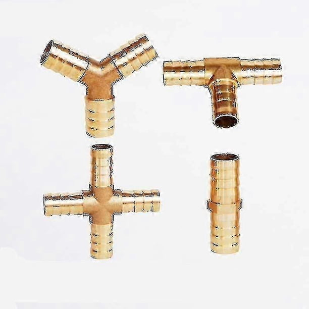 Accesorio de tubería de púas de latón, conector de latón de 2, 3 y 4 vías para mangueras de 4 mm, 5 mm, 6 mm, 8 mm, 10 mm, 12 mm, 16 mm y 19 mm, accesorios de tubo de agua de cobre Pagoda de 2 vías, d