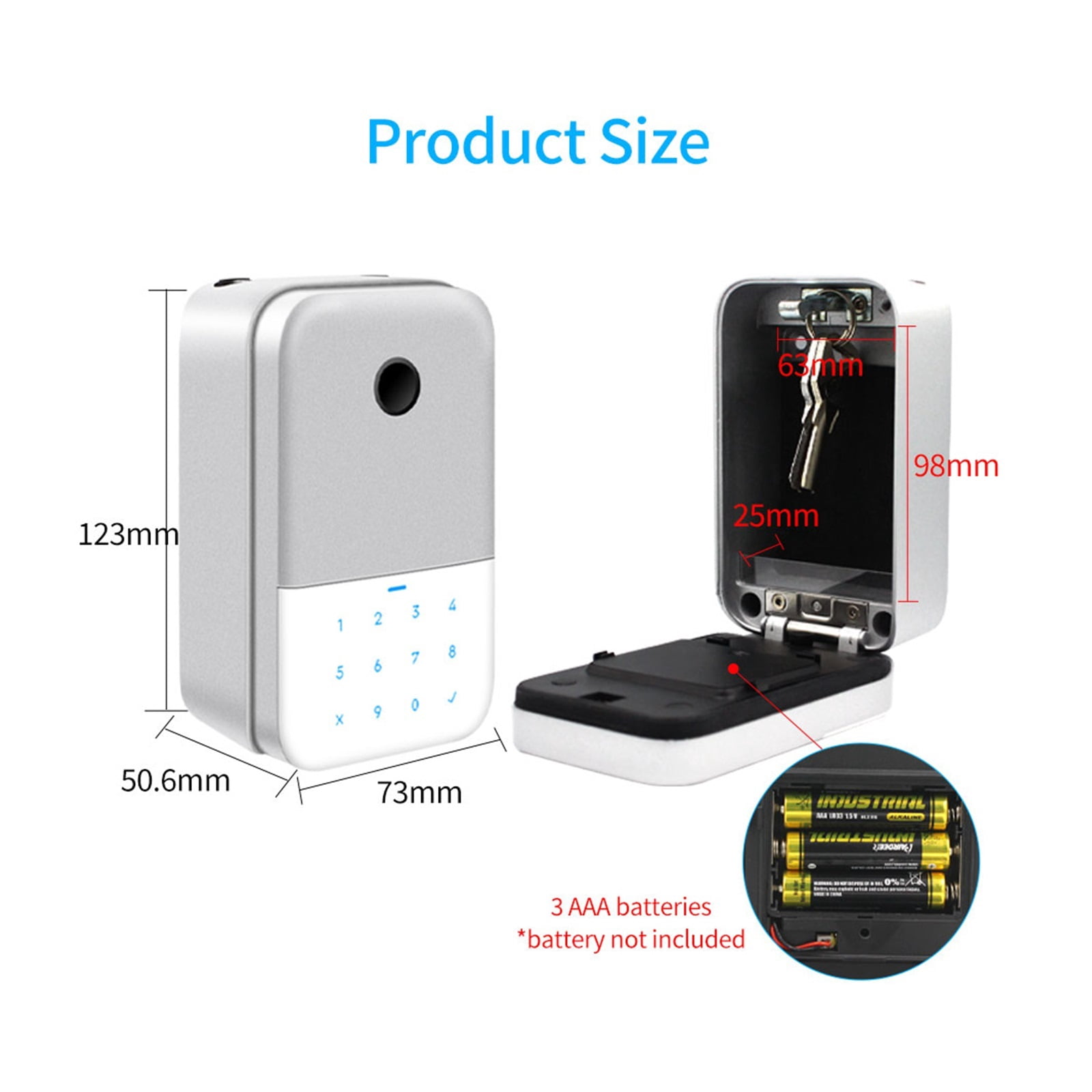 Waterproof TTLOCK App Remote Access Finrprint Digital Key Box Wall Mount Security Stora Lockbox Anti-theft Box ,Upgraded Security Combination Lock