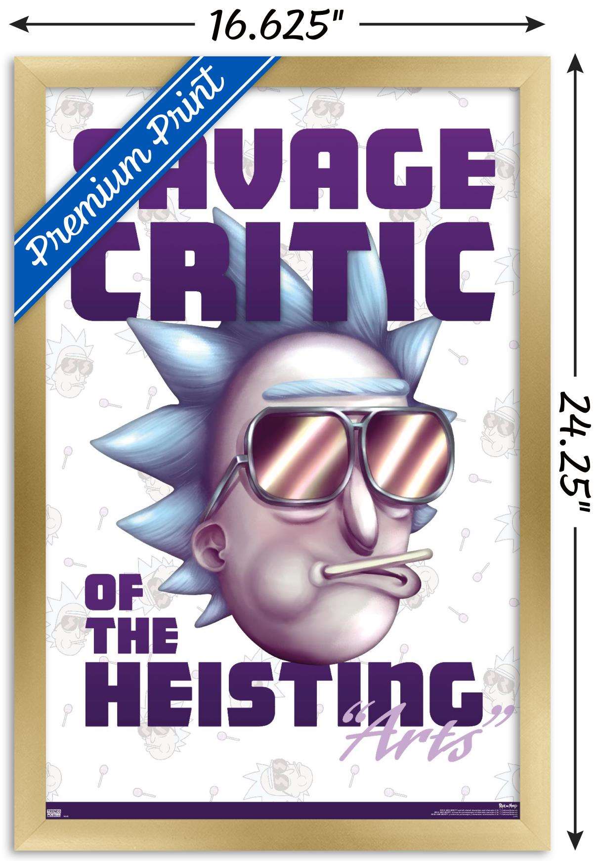 Rick And Morty - Savage Critic Wall Poster, 14.725" x 22.375", Framed