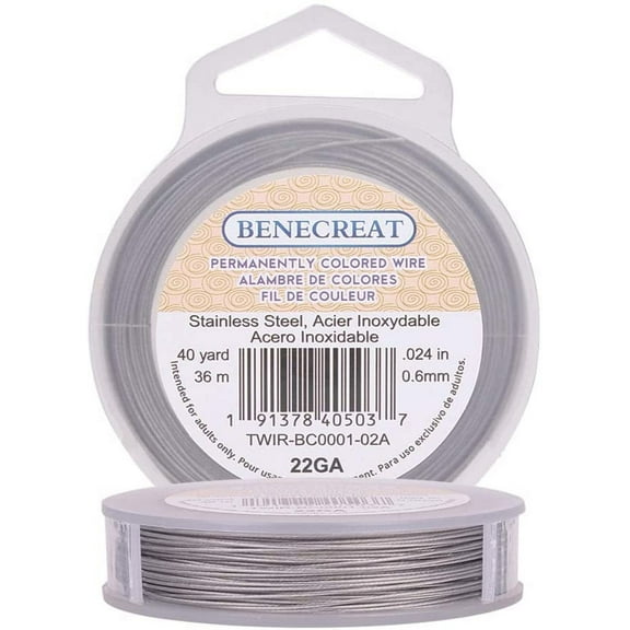 36m 0.6mm 7-Strand Nylon Coated Craft Jewelry Beading Wire Tiger Tail Beading Wire for Necklaces Bracelets Ring LightGrey