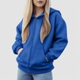 thumbnail image 2 of TOWED22 Hoodies for Teen Girls Boys Baggy Zip Up Classic Hooded Sweatshirts Casual Solid Long Sleeve Jacket with Pockets(Blue,4-5 Y), 2 of 7