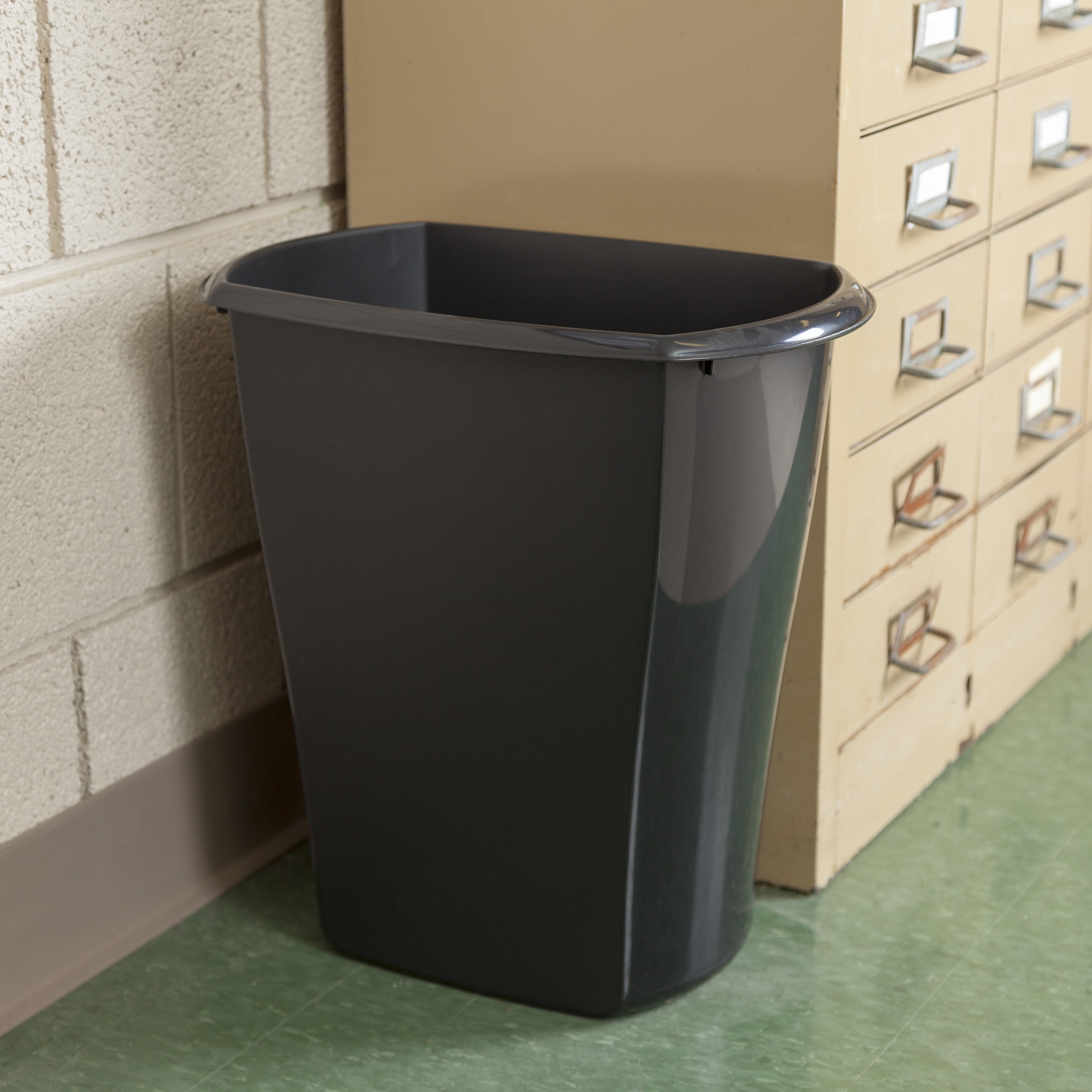 Mainstays 10 Gal. Rectangular Wastebasket Mainstay Black