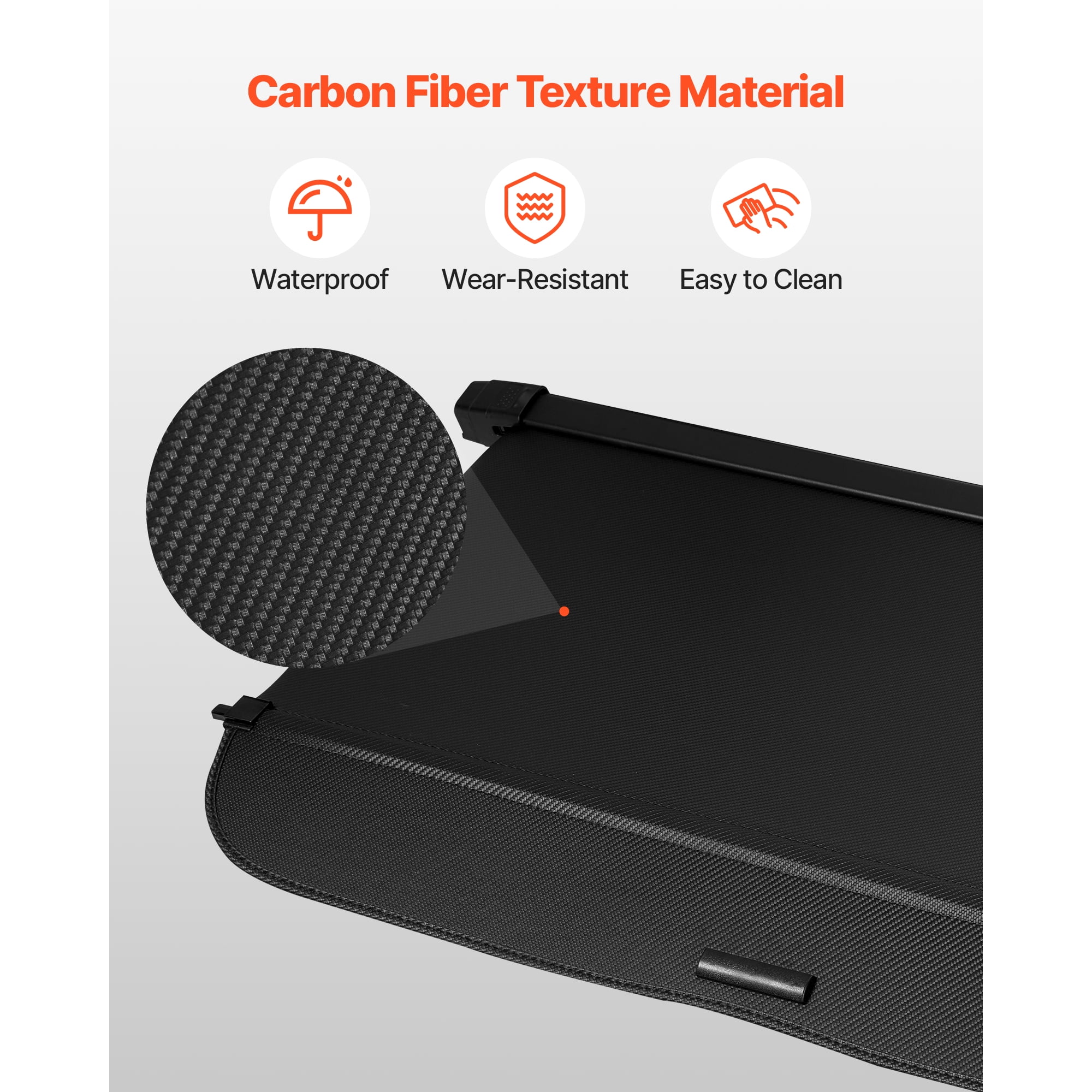KFFKFF Retractable Cargo Cover, Carbon Fiber Textured Trunk Shield, Privacy Protection for Luggage, Easy-to-Install Security Shade, Compatible with Honda CRV 2023-2025 5-Seater