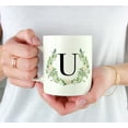 thumbnail image 3 of Koyal Wholesale Ceramic Coffee Mug, Garden Green Monogram Initial Letter U, 3 of 5