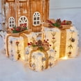 thumbnail image 5 of KelaJuan 3Pcs Christmas Decoration Lighted Gift Box, Wrought Iron/Rattan Outdoor Indoor Christmas Tree Scene Layout, 5 of 7