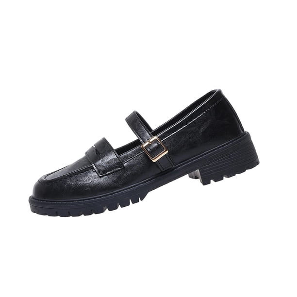 Mujeres Zapatos Negros Estilo Mary Jane Doble Correa Mochilas, Sandalias de las Mujeres Cómodas Más Tamaño Tacón Grueso Primavera Verano