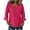 Hot Pink, variant on Womens Square Neck Tops Linen Blend Soft 3/4 Length Flared Sleeve Blouses for Summer Dressy Casual Vacation (M, Purple)
