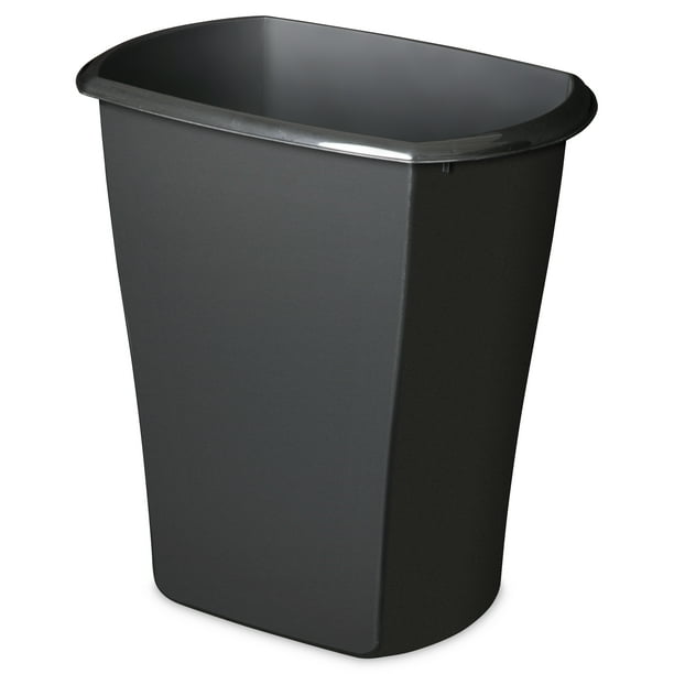 Sterilite 10539006 10 Gallon Ultra Plastic Wastebasket Trash Can, Black