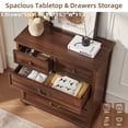 thumbnail image 4 of Joaxswe 5-Drawer Dresser, 35.2" Tall Black Dresser for Bedroom Storage, Hallway Chest with Large Drawers, 31.5" Wide Space Saving Furniture, Brown, 4 of 9