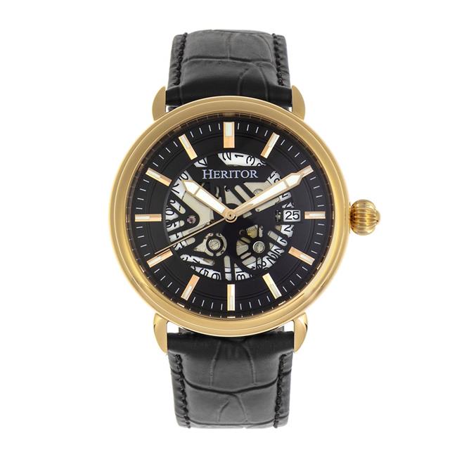 Heritor HERHR8404 Automatic Mattias Leather Band Watch with Date for  Men\u0026#44; Gold \u0026 Black | Walmart Canada