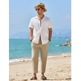 thumbnail image 3 of COOFANDY White Linen Pants for Men Summer Lightweight Casual Trousers Yoga Beach Pants, 3 of 10