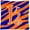 Blue And Orange, variant on Monogram Initial K Tiger Stripe Blue and Orange Fabric Decorative Pillow