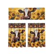 thumbnail image 6 of Sunflower Cow Print Kitchen Short Curtains, Rustic Farmhouse Rod Pocket Window Tier Curtains for Country Kitchen Cafe Window Decor, 6 of 7