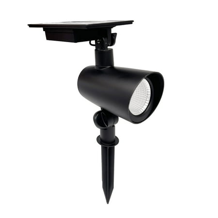 Better Homes & Gardens Taylor Solar Powered Black Cast Metal Color Lock LED Landscape Spotlight  150 Lumens