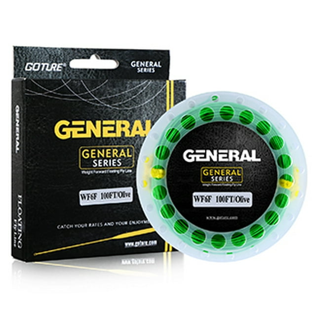 GENERAL Fly Line 30M/100FT WF 3/4/5/6/7/8F Weight Forward Floating Fly Fishing Line with Welded Loops 7 Colors Optional green Mainline