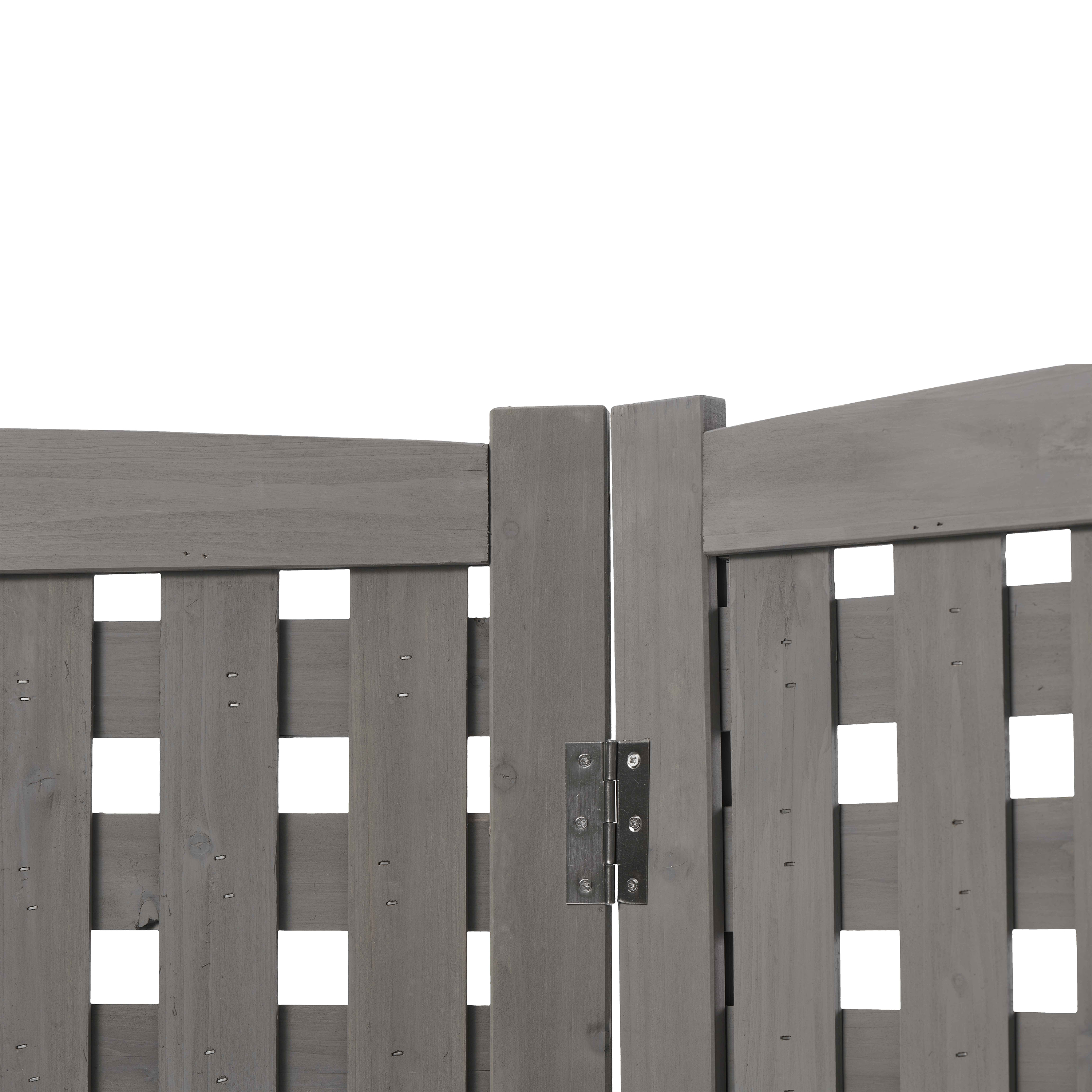 MAYEERTY 3-Panel Outdoor Wood Privacy Fence Screen, 32"Wx38"H Air Conditioner Trash Can Enclosure for Backyard Patio