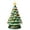 Green Snow Flocked, variant on 15" Hand Painted Ceramic Christmas Tree, Pink Pre-Lit Tree, 128 Multi-Color Lights, 2 Star Toppers