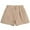 Khaki, variant on ameIAEA Girls Corduroy Shorts Elastic Waisted Button Casual Shorts with Pockets for Toddler Kids 4-14Y