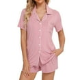 thumbnail image 2 of Sexy Satin Pajama Sets – Women's Lounge Wear, Comfortable Sleepwear for Relaxation Womens Pajamas Set Short Sleeve Sleepwear Button Down Nightwear Shorts Soft Home Wear Sets, 2 of 5