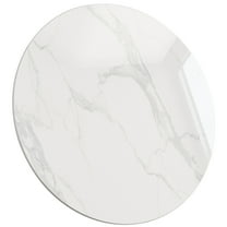 SSTBLEV Round Sintered Stone Table Top, 23.6", 0.43", White