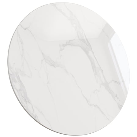 SSTBLEV Round Sintered Stone Table Top, 23.6", 0.43", White