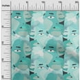 thumbnail image 2 of oneOone Georgette Viscose Turquoise Green Fabric Abstract Face Sewing Craft Projects Fabric Prints By Yard 42 Inch Wide, 2 of 4