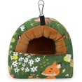 thumbnail image 3 of Casa de nido de pájaro, cabaña cálida de invierno para acurrucarse, cama de pájaro, hamaca colgante para loros, periquitos, periquitos, caique, cacatúas de Senegal, conures (pequeño, verde), 3 of 5