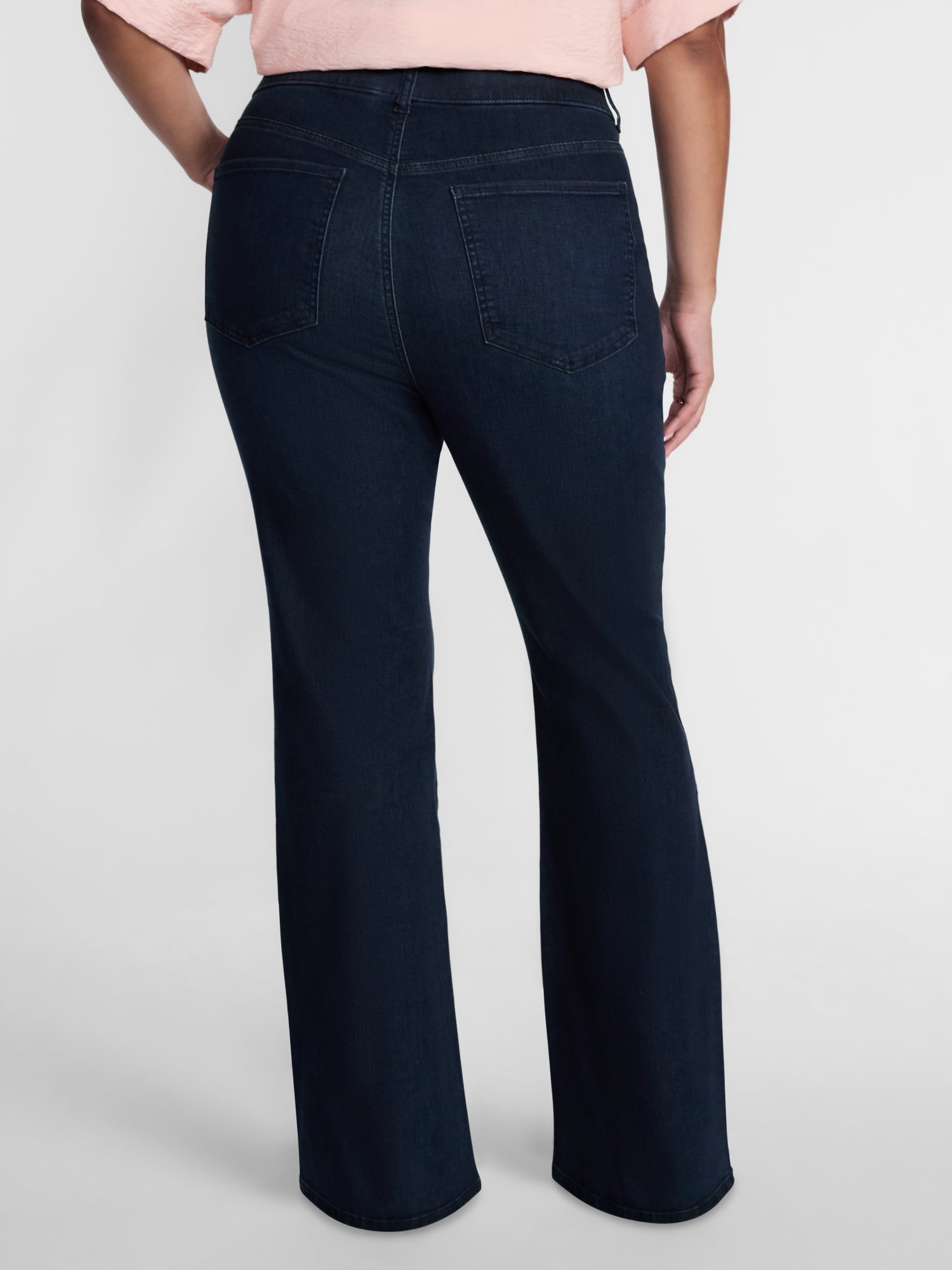 Terra & Sky Women's Plus Signature High Rise Bootcut Jeggings With Faux Pocket Detailing, Sizes 0X-5X