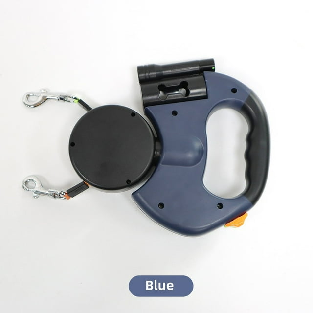 Dual Dog Retractable Leash with Adjustable Length, Comfortable Harness, Durable & Portable Design – Perfect Outdoor Walking Accessory for Small to Medium Pets, Easy-to-Use Control Tool (Blue)