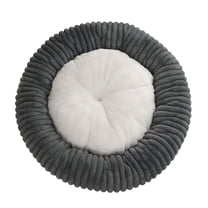 Orthopedic Donut Dog Bed with Removable Cover, Calming Round Pet Bed for Medium Dogs with Anti- Bottom, Washable Fur Cat Bed for Anxious Pets and Puppies