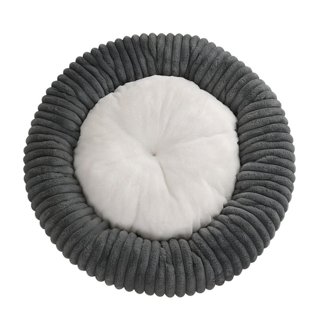 Lit pour Animaux de Compagnie Rond Intérieur Housse de Cordon Amovible Lavable Coussin Confortable pour Chien Chat