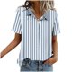thumbnail image 5 of TaTaai Women's Lightweight Short Sleeve Button Up Collar Allover Print Shirt Top Airy Summer Blouse Relaxed Fit Plus Size Gift, 5 of 6