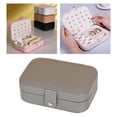 thumbnail image 3 of Joyero organizador de 2 capas de terciopelo suave forrado regalo para anillos relojes niñas nuevo gris Jinwen caja de almacenamiento de joyas, 3 of 7