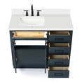thumbnail image 6 of Ariel Hepburn 43 In. Left Offset Rectangle Sink Vanity With White Quartz Countertop In Midnight Blue, 6 of 9