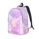 thumbnail image 1 of Disketp Purple Sparkling Butterfly print Canvas Backpack Lightweight Travel Daypack Student Rucksack Laptop Backpack-Medium, 1 of 5