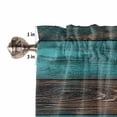 thumbnail image 5 of nqOlkjepod Teal Brown Wood Farmhouse Short Window Curtain Valances, Vintage Simple Chic Board Rod Pocket Kitchen Valances for Living Room Bedroom Bathroom Cafe, 1 Panel - 42" x 12", 5 of 8