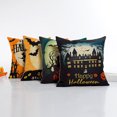 thumbnail image 3 of Happy Halloween Square Decorative Throw Pillow Case Cushion Cover Bat Pumpkin Moon 45x45cm, 3 of 5
