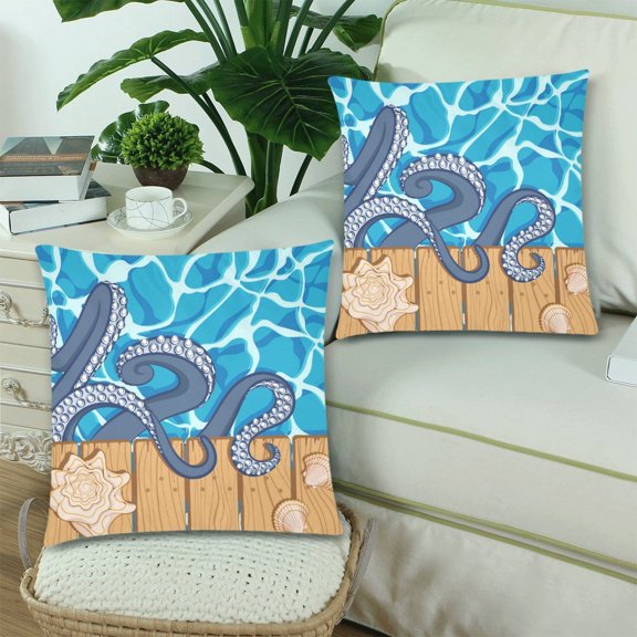 MKHERT Octopus Throw Pillowcase Pillow Cover Cushion Couver 18x18 inch, Set of 2