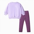thumbnail image 5 of NOLDARES Baby Toddler Girl Cute Outfits Long Sleeve Crewneck Top and Pants 2 Piece Clothes Set Fall Winter Soft(Purple,3-4 Y), 5 of 9