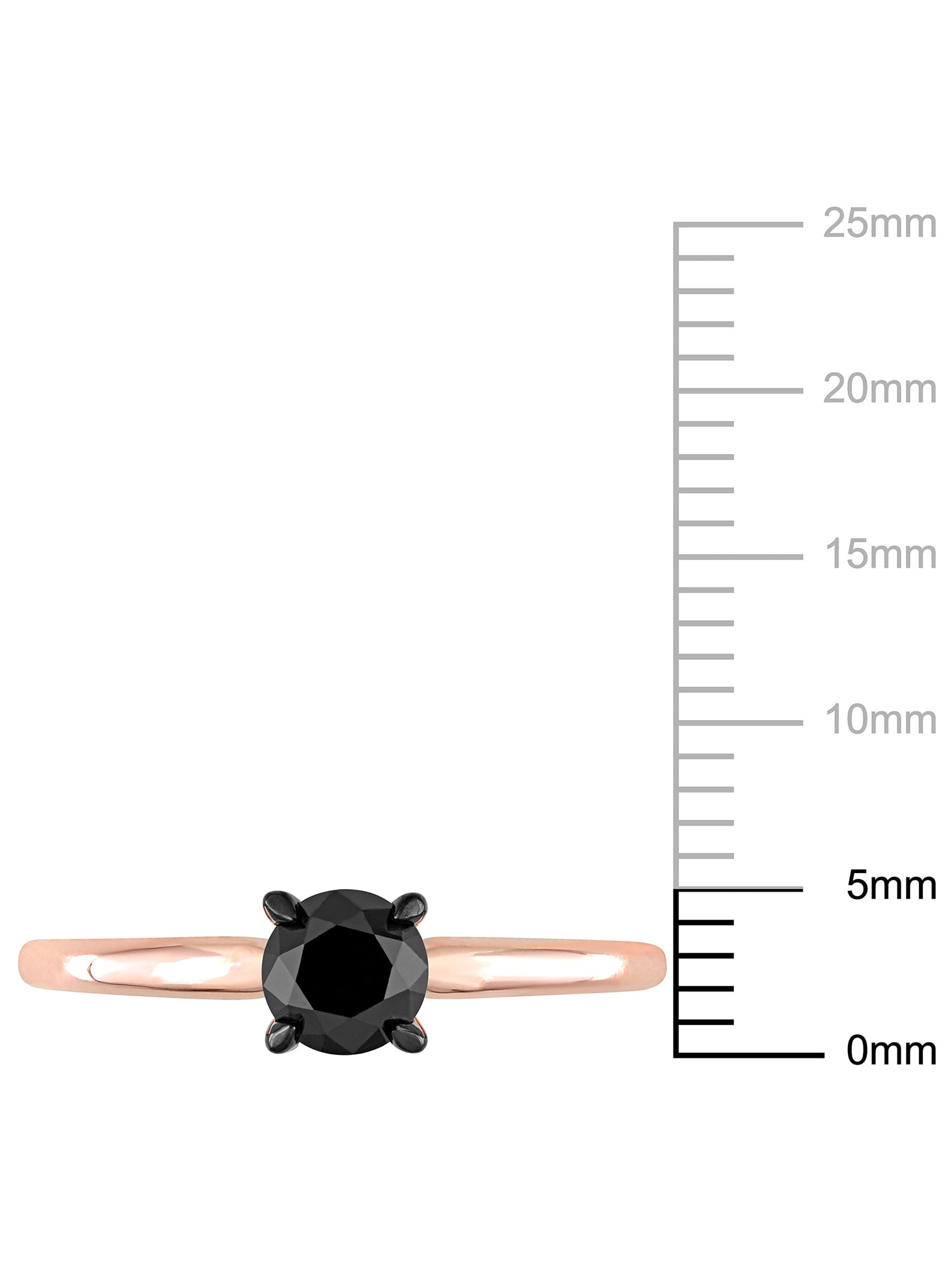 3/4 Carat T.W. Black Diamond 14kt Rose Gold Solitaire Engagement Ring