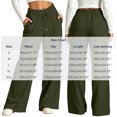 thumbnail image 2 of hotojiny High Waisted Sweatpants for Women Comfortable Wide Leg Athletic Pants with Pockets Loose Fit Lounge Pants(Army Green,Large), 2 of 8